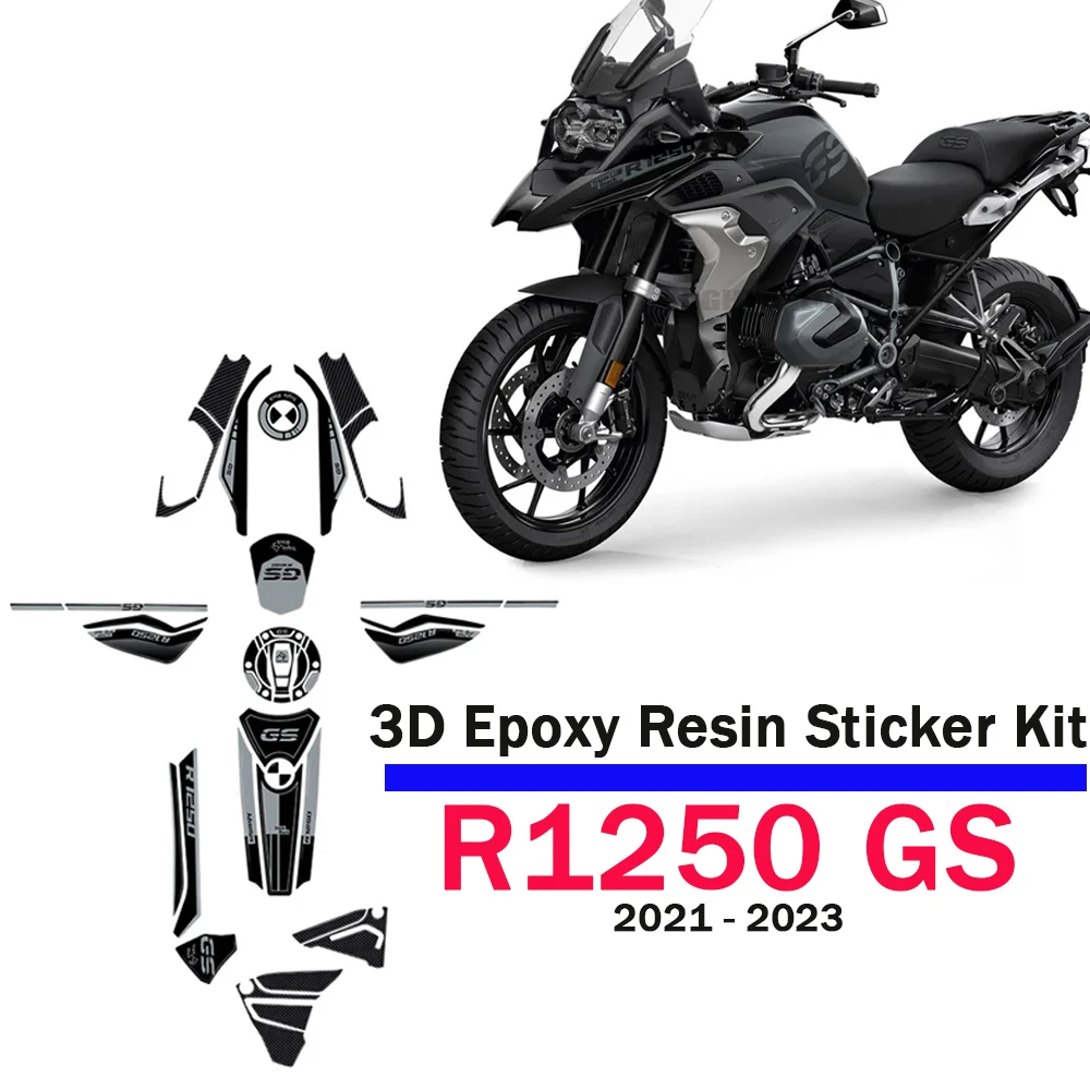 

R1250 GS Adventure Triple Black 3D Resin Epoxy Stickers Protection Kit For BMW R 1250 GS adventure Anti Scratch Tank Pad Decal