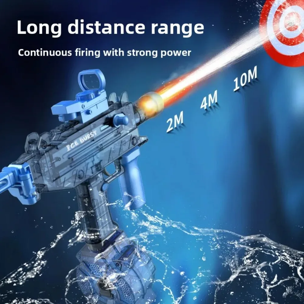 Pistolet na wodę z efektem płomienia, elektryczny, szybki, ciągły strumień, letnia gra strzelanka na plażę, na zewnątrz, idealny na prezent na Boże Narodzenie lub urodziny.
