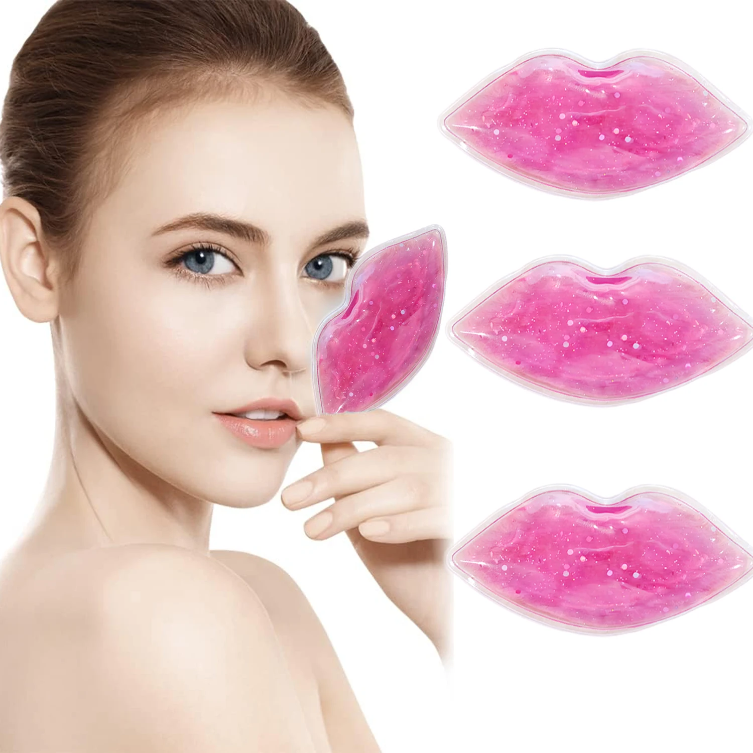 حزمة ثلج الشفاه والعين للإصابات حزمة ثلج جل ضغط بارد ساخن تقليل الألم تورم الهالات السوداء وسادة العناية بالشفاه المضادة للشيخوخة هدية #1