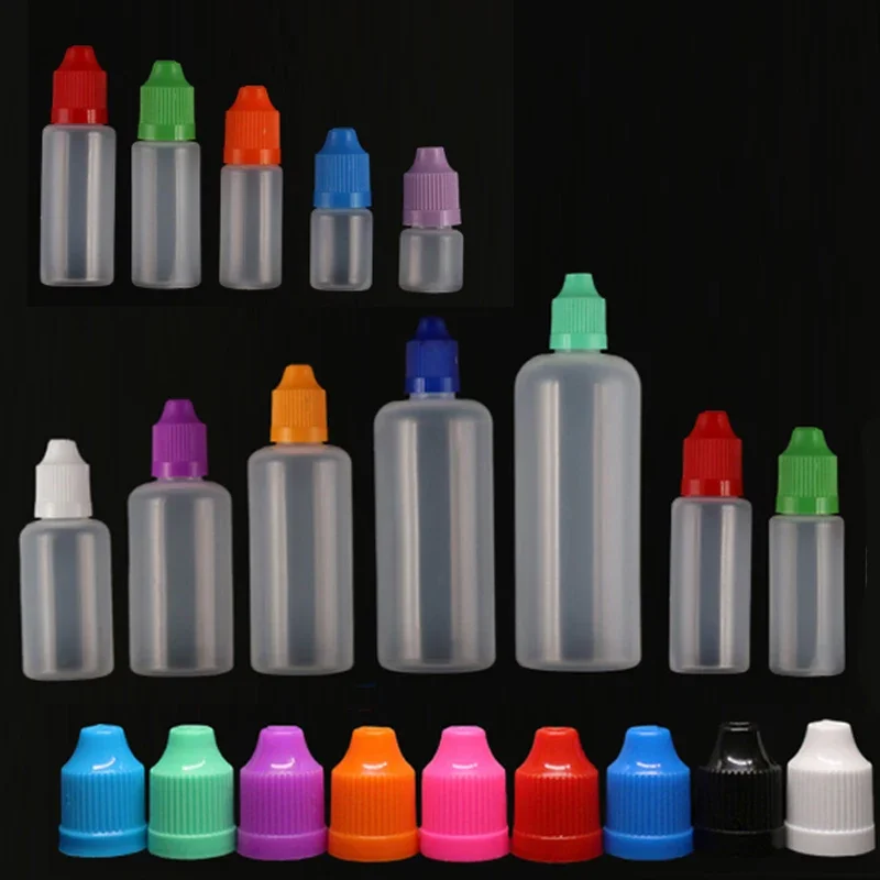 5Pcs 3/5/10/15/20/30/50/100/120ml LDPE Plastic Dropper Bottle E Liquid Dispensor Eye Applicator Vape Refillable Empty Containers