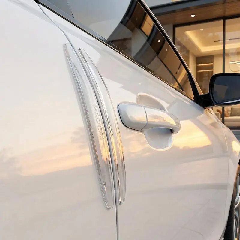 【CR】Car Door Anti-collision Strip for Mirror Door Edge Protection 4Pcs Set Anti- Guard for Vehicle Exterior