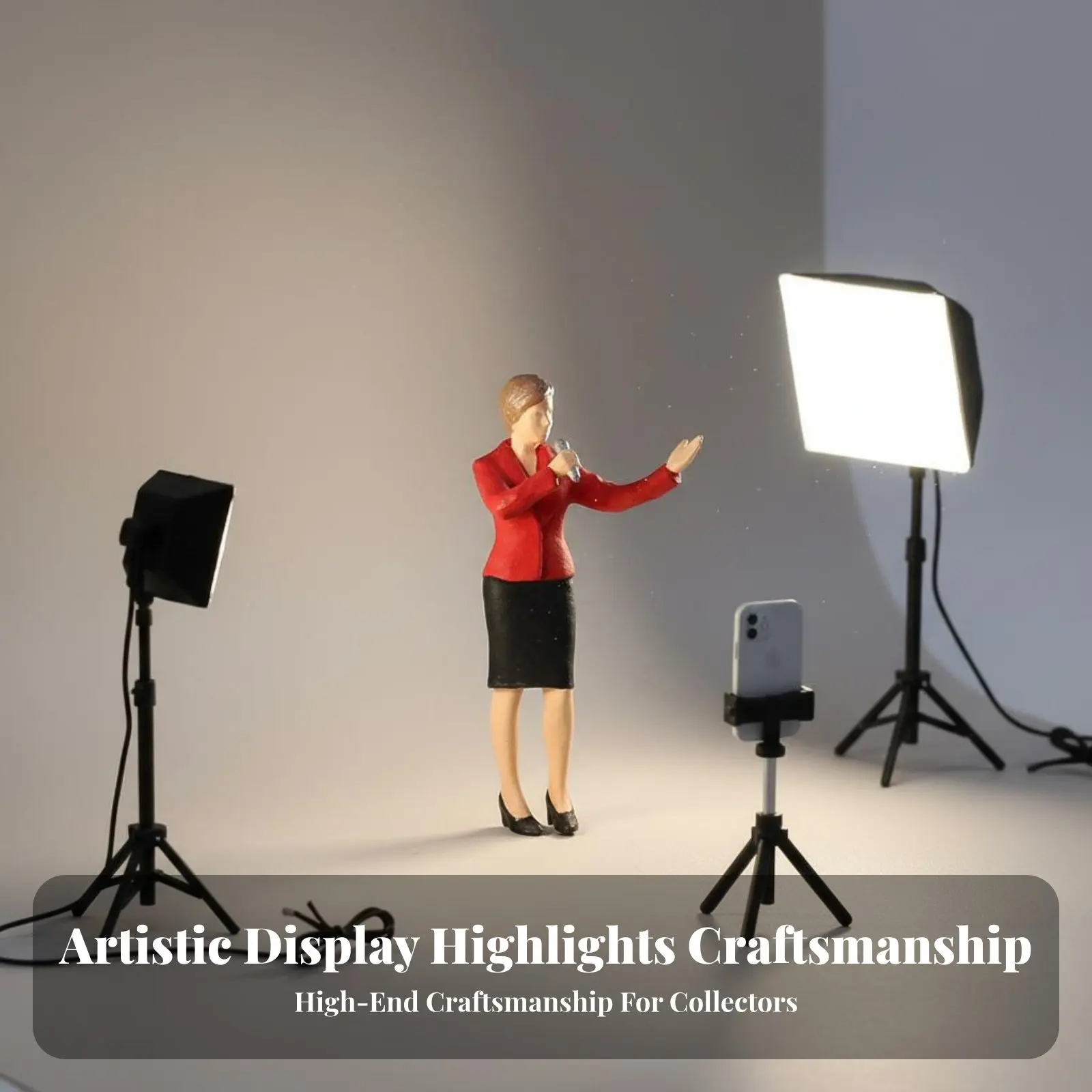 

1:64 Scale People Figurine Collectible 1:64 Scale Scene Figure Broadcasting Streamer Miniature Highly Detailed Vlogger Model