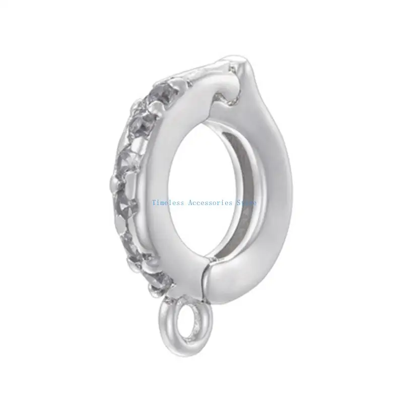 97QE แฟชั่น Push Clasp Connectors ประดับด้วย Cubic Zirconia ไข่มุกขนาดเล็ก Enhancer สำหรับสร้อยข้อมือทำอุปกรณ์
