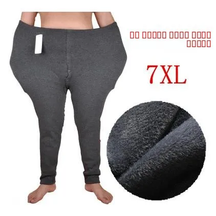 

plus Size High Waisted Men's Thermal Pants Thi Warm Coral Fce Double Layered ex Color Home Wear Underwear