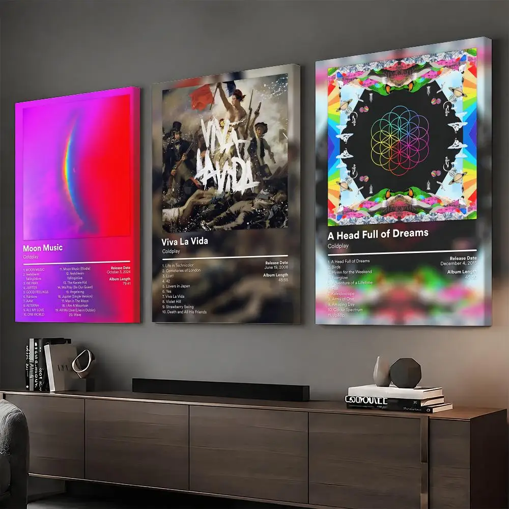 Singer Album C-Coldplay Painting Calligraphy HD Modern Style Inner Frame Canvas Poster Bedroom Room Hallway Wall Art Decor