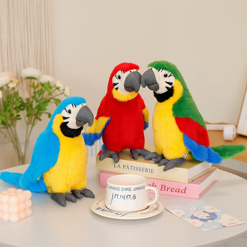 24CM Simulierte Papagei Plüsch Spielzeug Weiche Angefüllte Cartoon Tier Vogel Puppe Nette Sittiche Puppe Beschwichtigen Geschenke – Detail 13