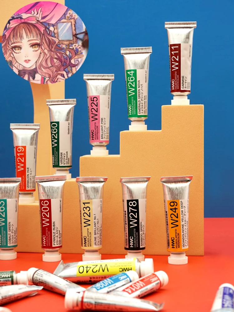 5ml/15ml röhrenförmiges Holbein transparentes Aquarell pigment Klasse ein mineralischer Rohstoff künstler Meister Aquarell kunst liefert