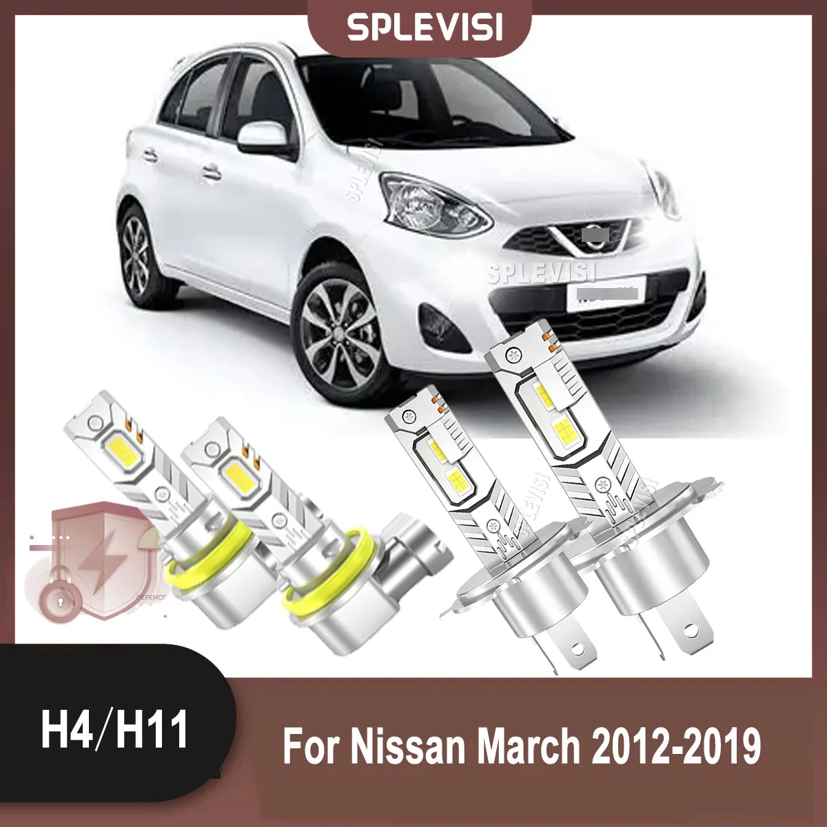 H4 H11 LED Headlight Fog Light Bulbs ensures adaptability to different driving scenarios For Nissan March 2012 2013 2014-2019