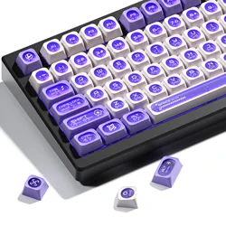 XVX Purple Cats eye New MAX profile Double Shot PBT Keycap Set 136-Key Translucent Keycaps