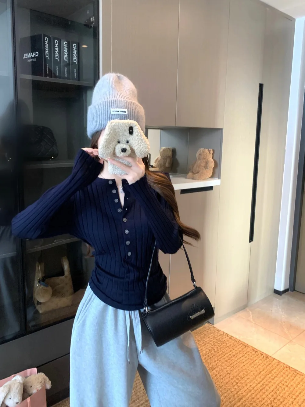 

Slim Fit Long Sve Knitted Sweater Women's Henry Collar Inner Wear Autumn Winter Color Base Layer Top Korean Sle