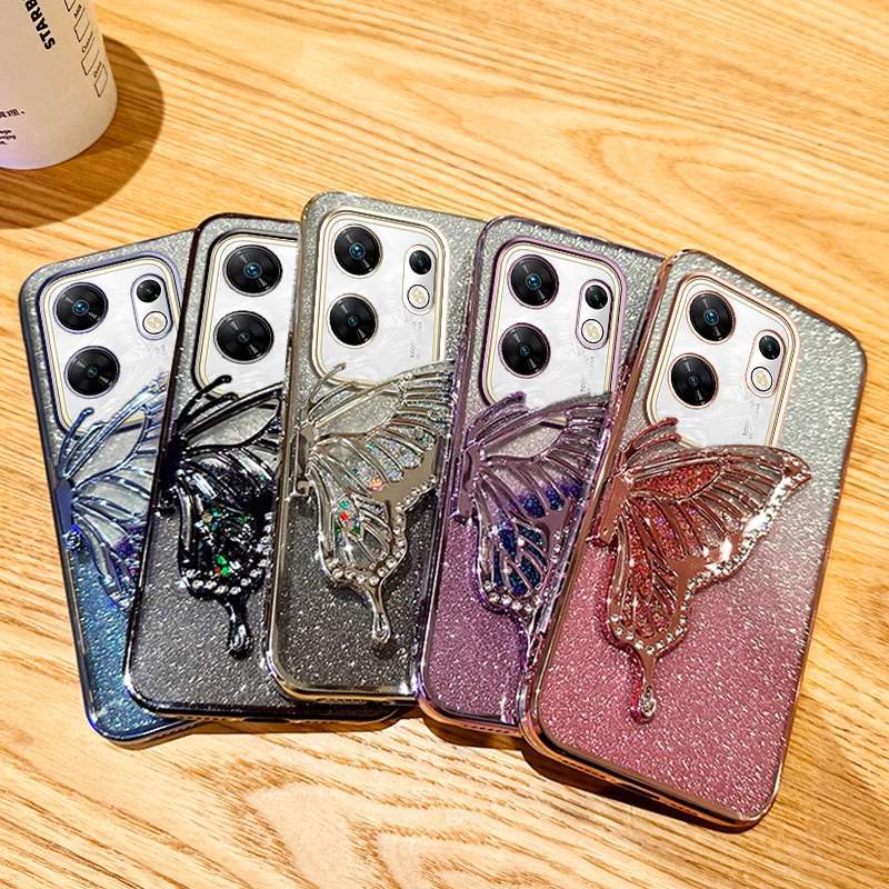 For Infinix Zero 30 4G Phone Case Infinix Zero 30 4G Case Gradient Glitter Butterfly Quicksand Infinix Zero 30 4G Back Cover