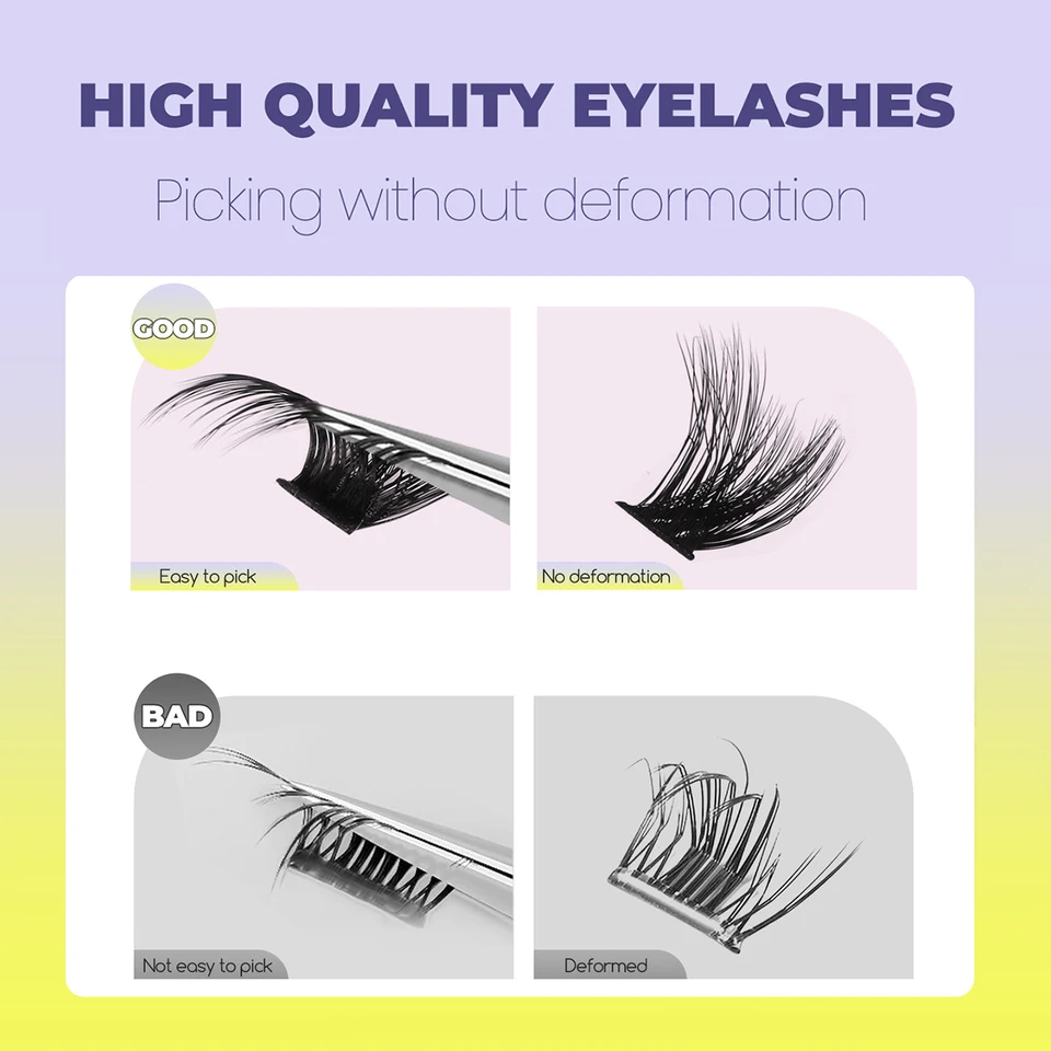 GROINNEYA Racimos de Pestañas Ojos de Gato Delicadas Individuales Extensiones Volumen Esponjosas DIY Maquillaje 5