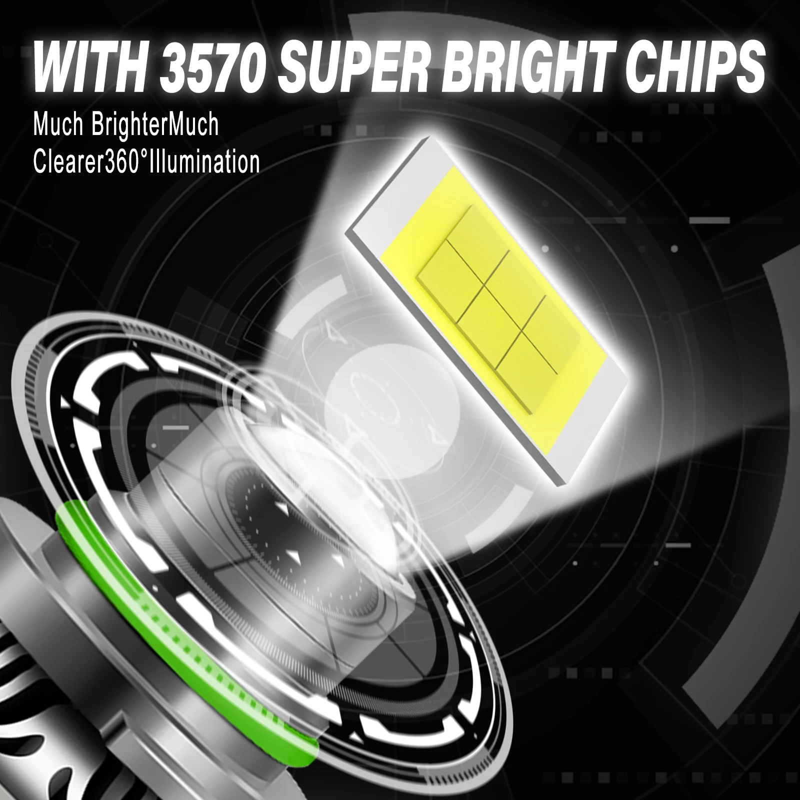 2Pcs Turbo LEDCar Headlight Lights 9005 9006 HB3 9006 HB4 Lens H7 H11 Led Fog Light Bulb H8 H16 jp CSP 8000K 6000K 3000K Green