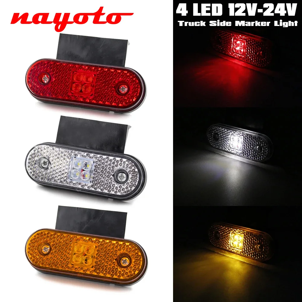 

10 шт., 12 В, 24 В, 4 светодиодные боковые габаритные фонари + кронштейн, указатель поворота, задний габаритный фонарь, автомобиль, грузовик, трактор, прицеп, грузовик, пикап