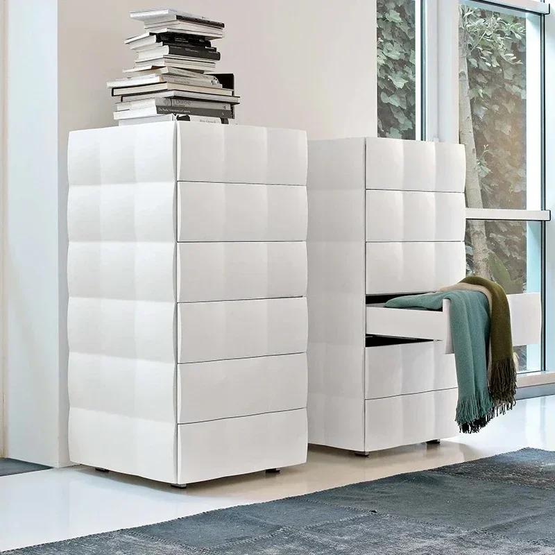 Italian minimalist paint chest cabinet, bedroom light luxury tofu block high-end locker