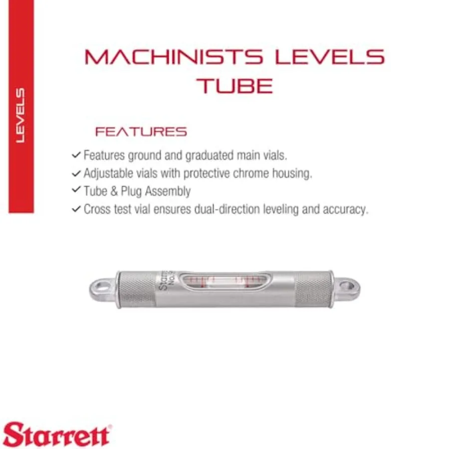 ชุดประกอบปลั๊กหลอดระดับ Starrett Machinists สำหรับระดับ 986 แบบตั้งพื้นและแบบมีขีดบอกระดับ PT99430 เครื่องมือจัดแนวความแม่นยำสำหรับอุตสาหกรรม