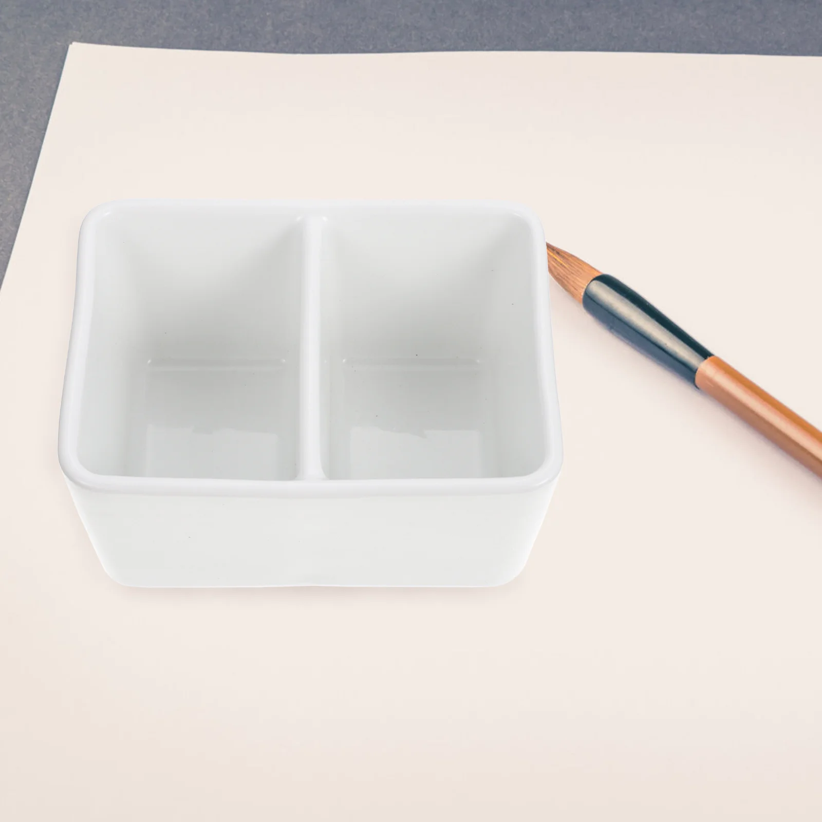 Sturdy Ceramic Ink Dish Large Capacity Pen Washing Tray Portable Calligraphy Painting Brush Ink Storage Container