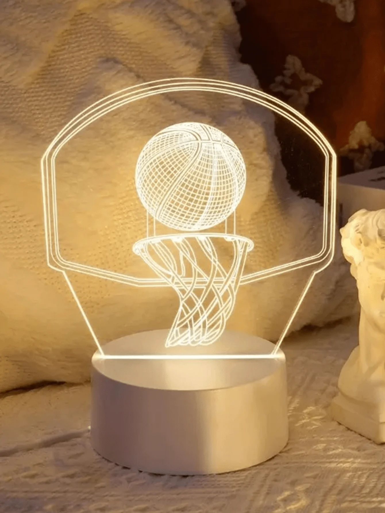 1 قطعة USB ثلاثية الأبعاد كرة السلة اطلاق النار الإبداعية ضوء الليل USB الجدة ليلة ضوء ديكور الجدول مصباح LED مكتب الخفيفة #5