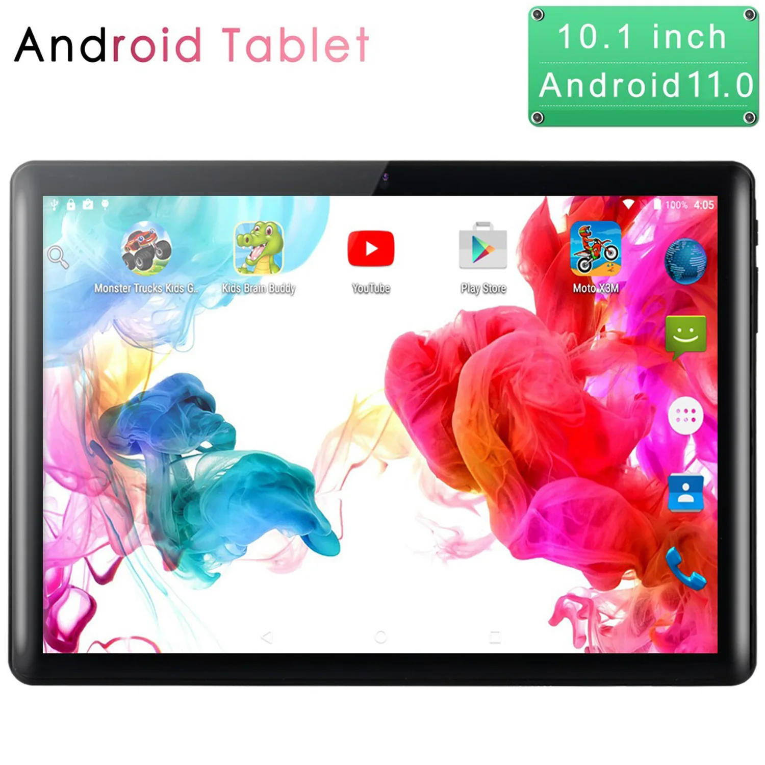 Tablette PC Android 11 de 10.1 Pouces, Version Globale, Octa Core, 4 Go de RAM, 64 Go de ROM, Dean, 3G, Touriste, Appareil Photo, 5000mAh, WiFi,