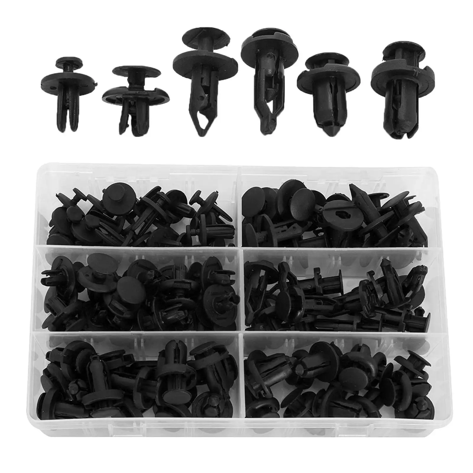 120Pcs Car Push Retainer & Auto Fasteners Assortment 6-Most Popular Sizes