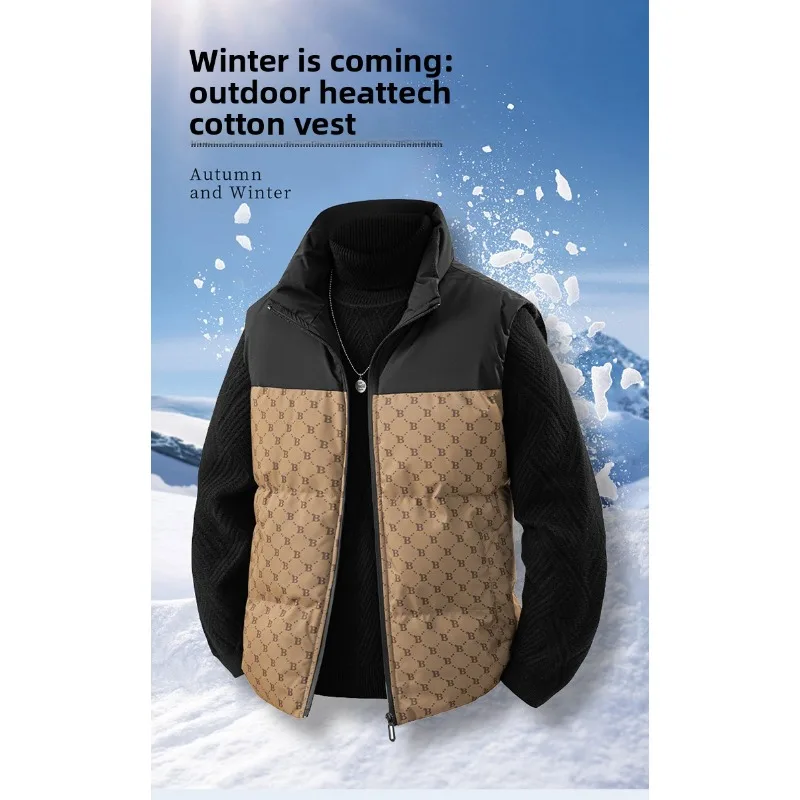 

Winter Lightweight Sports Vest Fashionable Stand-up Collar Cotton Vest Men's Down Cotton Jacket New Comfortable and Warm Jacket