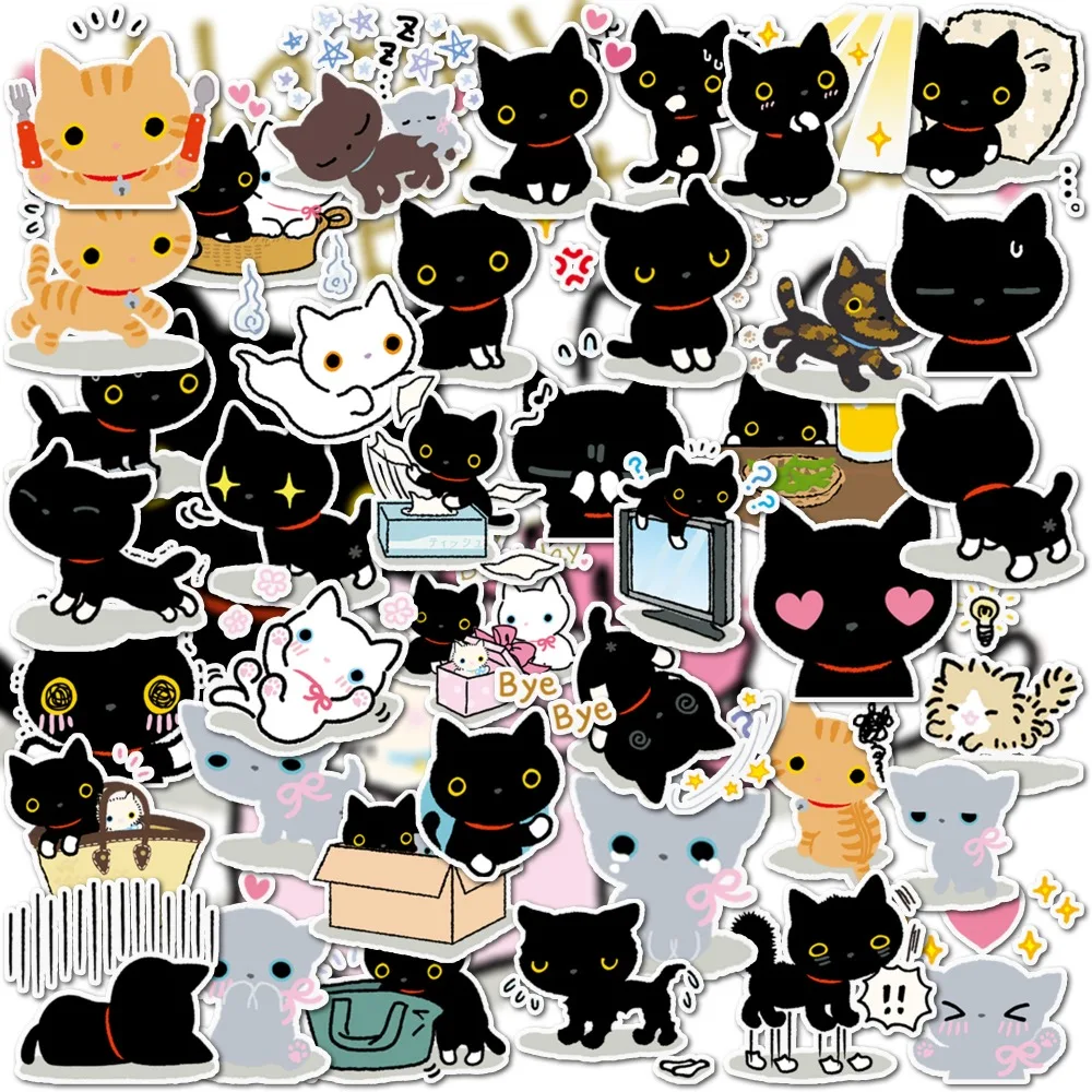 40 Stück Booted Cat Cartoon-Aufkleber, ästhetische PVC-dekorative Aufkleber für Kinder, Schreibwaren, Handyhüllen, Scrapbooking