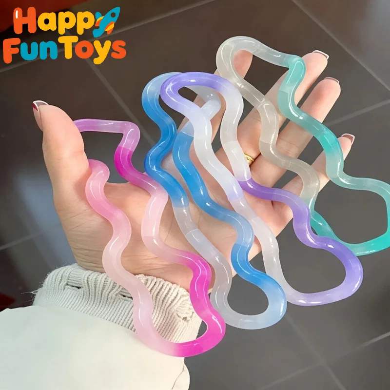 3pcs Thermochromic Twist Tangle Toy Attention Training Stress Relief Creative Prank Toys Funny Sensory Toys For Kids Adults