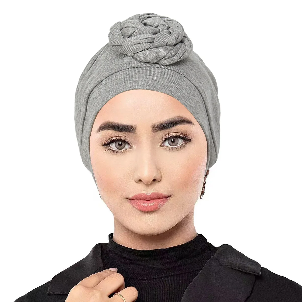 

Indian Knot Turban Hat Women Muslim Hijab Beanies Bonnet Hair Loss Headscarf Stretch Head Wrap Handband Chemo Cap Turbante Mujer