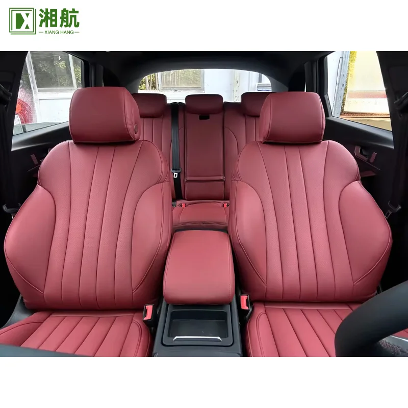 Suitable for Audi Q5 2010-2024 3D-scanned Size Luxury Wine Red Leather Customized Seat Cover