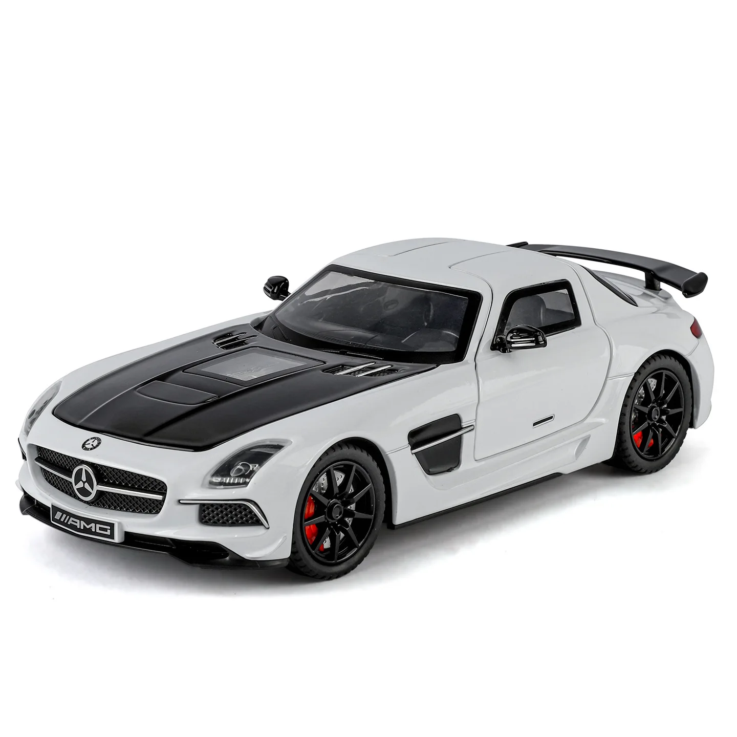 1:24 SLS AMG Sportwagen Model Diecast Metaal Geluid Licht Trek Simulatie Voertuig Modellen Ornamenten Gift