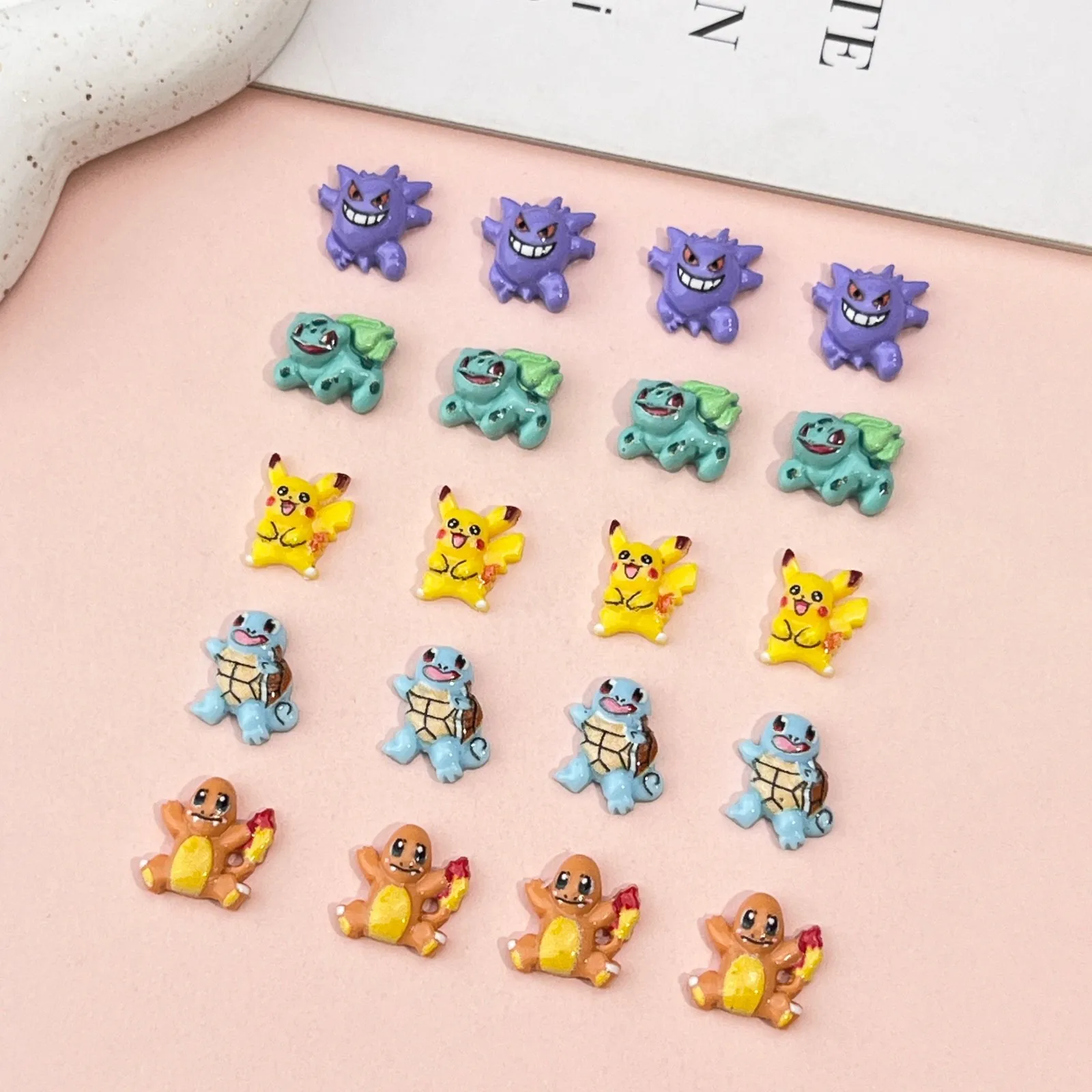 20 قطعة البوكيمون الصغيرة الراتنج بيكاتشو السنجاب مسمار سحر الفن فلاتباك الاكريليك التماثيل DIY المنمنمات ديكور الحرفية #3