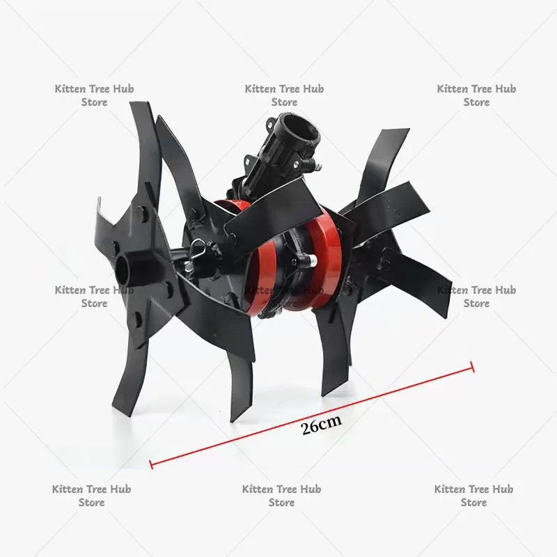 Garden Brush Cutter Grass Wheel Head, Soil Loosener Weeder Head, Mini Tiller Parts Cultivator Attachment