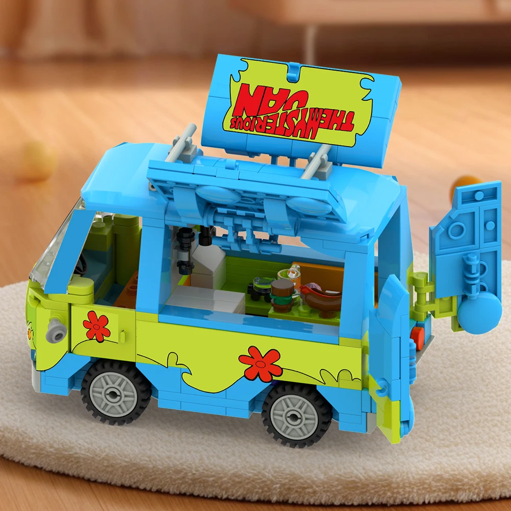 MOC Mysteryed Machine Car Model Kit Building Blocks Movie Scooed Doo Panel Van Cartoon Vehicle Bricks Toys For Kids Gifts