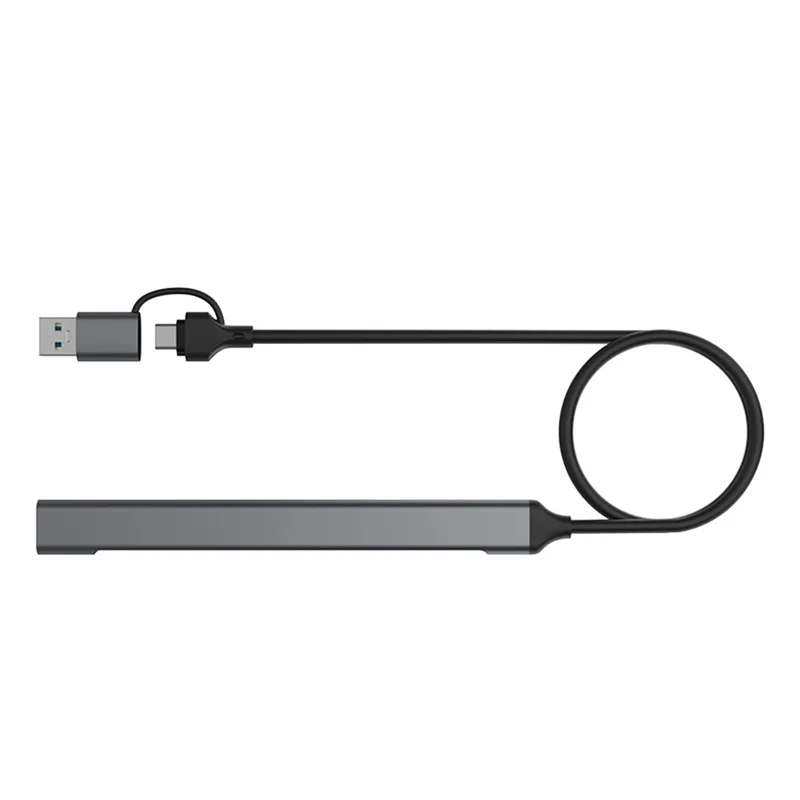 7 منافذ USB Hub Slim Mini 2 in 1 (USB-C+USB 3.0) إلى USB 2.0X6+USB 3.0X1 5Gbps ناقل حركة سريع USB3.0 Hub