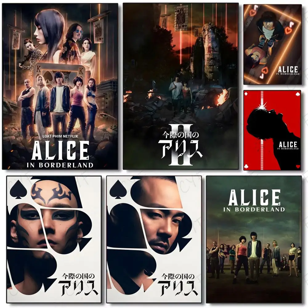 العلوم الإثارة البرامج التلفزيونية أليس في بوردرلاند المشارك لوحة ذاتية اللصق مع المطبوعات غرفة نوم المنزل غرفة المعيشة الديكور #1