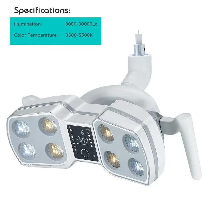 8 LED Dental Light with Sensor Switch Dental Chair Cold Light Square Reflector Dental Lamp