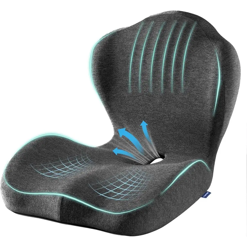 

Memory Foam Seat Cushion with Adjustable Strap for Ergonomic Lumbar Support and Sciatica Relief for Long Drives, Suitable for Ca