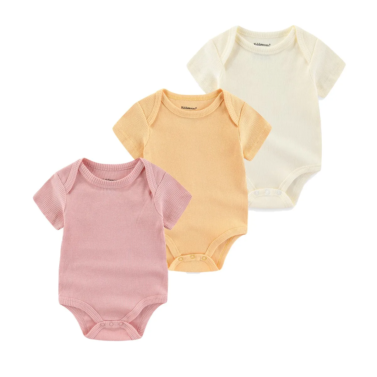 3 Pcs/Lot Solid Color Baby Unisex Bodysuits 100%Cotton Soft Newborn Boy Girl Onesies Short Sleeves Infant Outfits