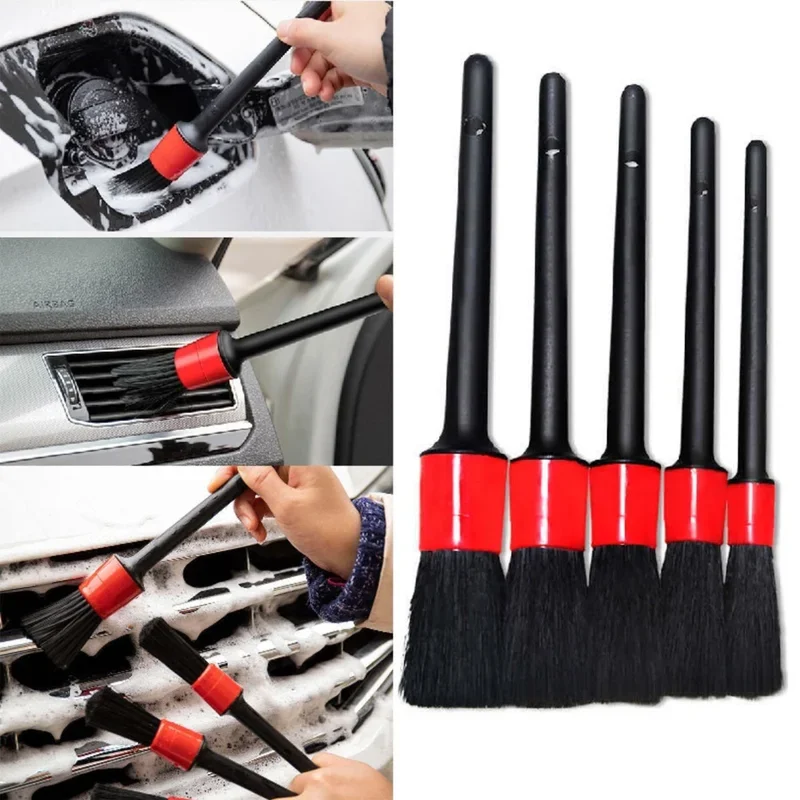 

ZK30 5pcs Car Detailing Brush Set, Car Interior Cleaning Detailing Brush Set,Detail Brushes For Auto Air Conditioner Brush
