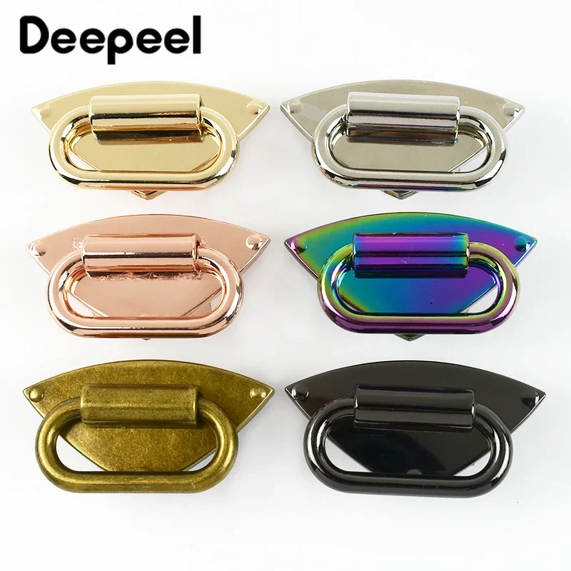 Deepeel 2-10Pcs 50*26mm Handbag Strap Metal Connect Buckles Side Decoration Ring Clasps Webbing Loop Hook Bag Parts Accessories