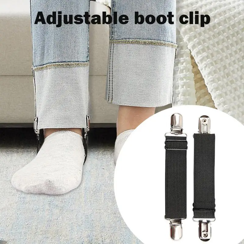 Pant Straps For Boots Adjustable Pants Stirrup Leg Straps Motorcycle Riding Pant Clips Boot Straps Set Of 2 For Women Men