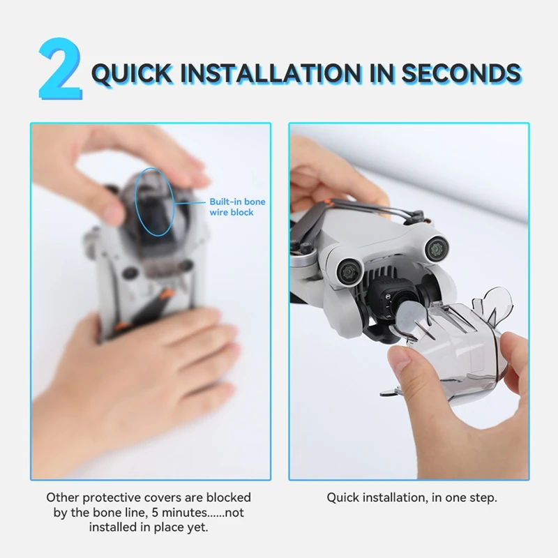 Крышка объектива для дрона DJI Mini 3 Pro, встроенный датчик, защитная крышка, карданная камера, защита от царапин, защита от столкновений, аксессуары