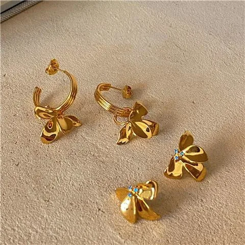 2022 جديد INS الرياح المتخصصة تصميم دائرة الذهبي زهرة رائعة الجنية مزاجه آلهة مروحة أقراط