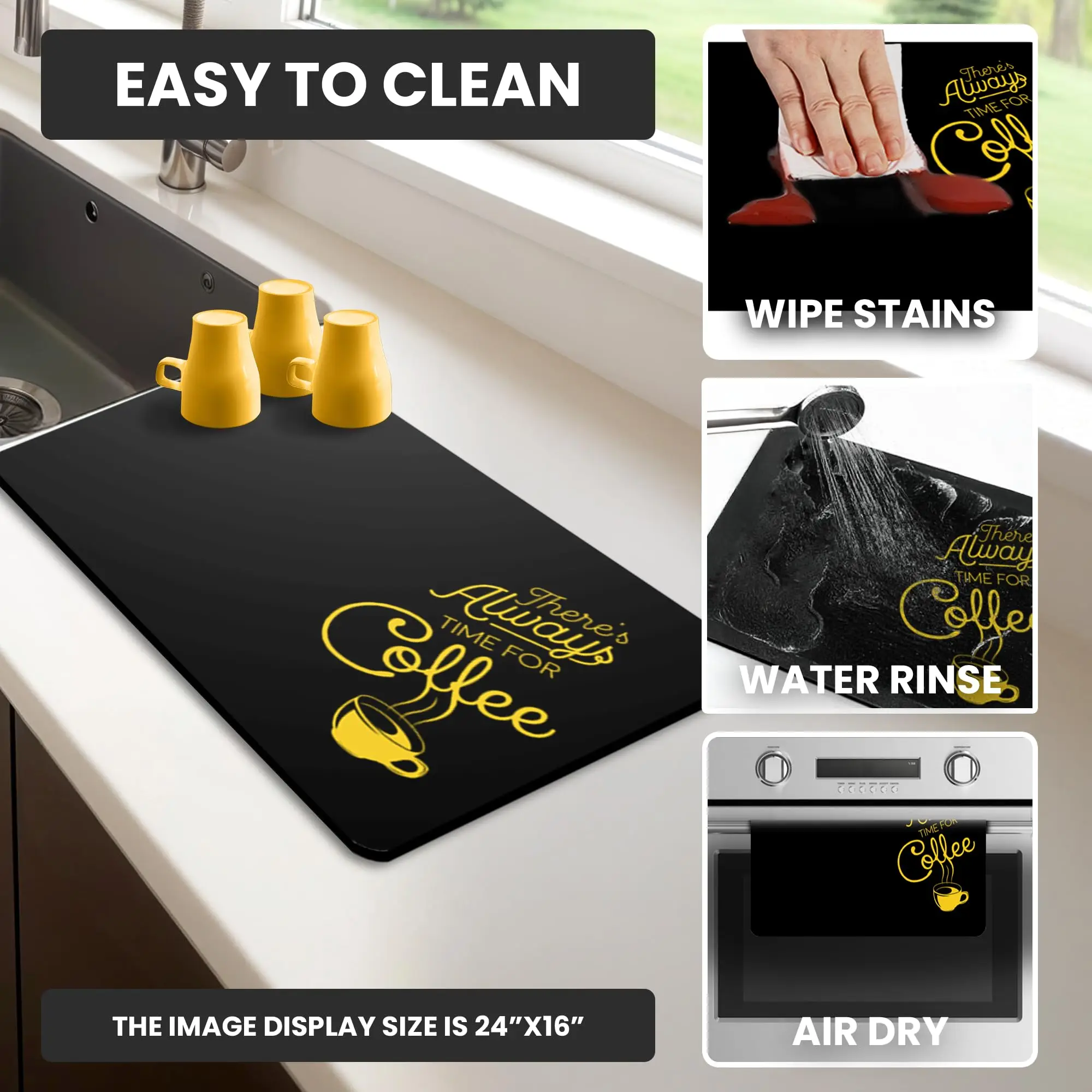 سجادة تجفيف بار القهوة من VIKAMA مع دعامة مطاطية مقاومة للماء تناسب ماكينة صنع القهوة وإكسسوارات المطبخ والإسبريسو سجادة منزلية