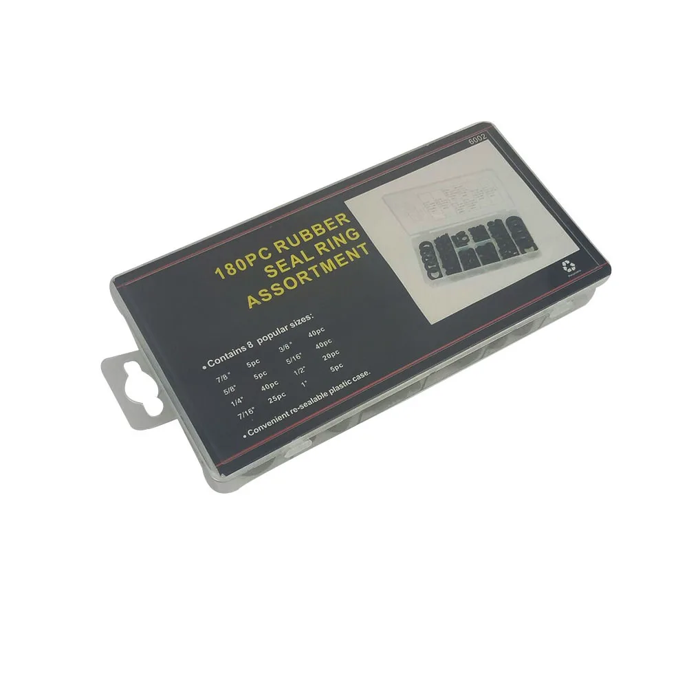 

180pcs O Rubber Gaskets Heat Resistant Assorted Sizes for Car Appliance Construction Industrial Use Hardware