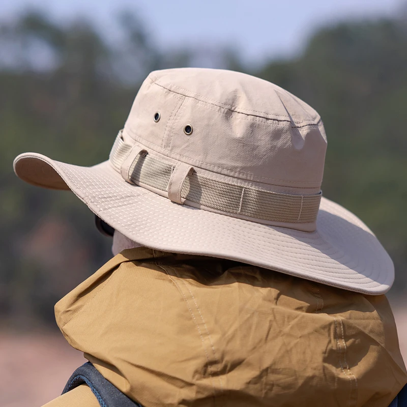 Xinbaoguan 100% Polyester 9232 New Spring/Summer Breathable Big Eaves Sunshade and Sunscreen Fisherman Hat