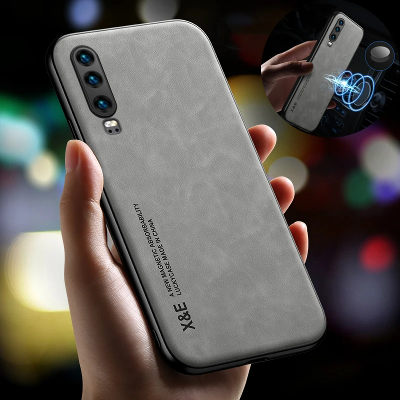 For Huawei P20 P30 Pro Case Car Magnetic Holder Phone Case For Huawei P30 Lite Mate 20X 20 30 Pro Silicone Shockproof Back Cover