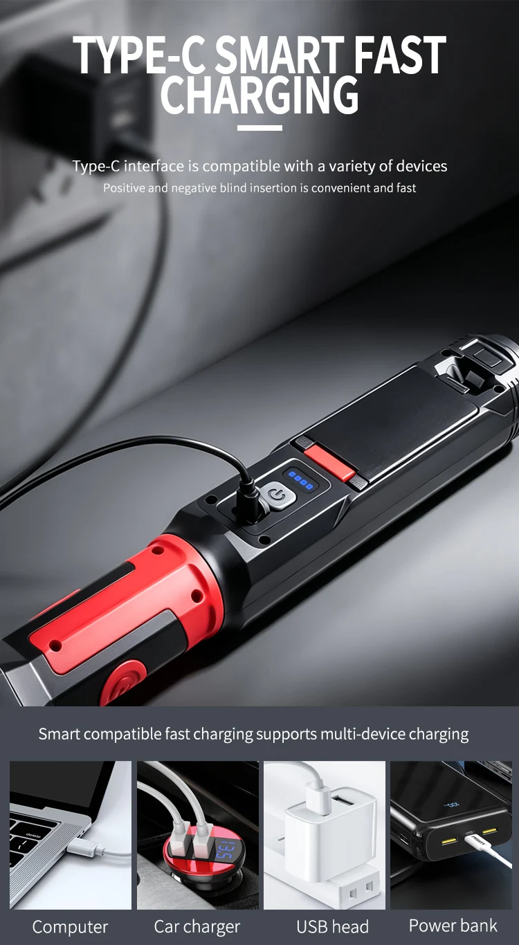 Autoreparatur-Arbeitsleuchte COB Wiederaufladbare Handinspektionsleuchte Notbeleuchtung LED-Arbeitsleuchte – Detail 12