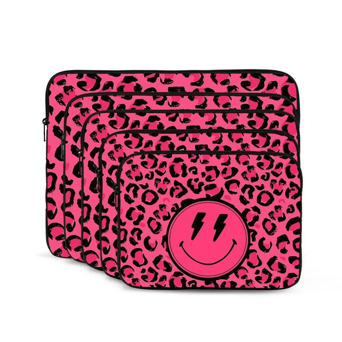 Preppy Pink, Leopard Print, Notebook Laptop Bag Case Pouch Notebook Sleeve Cover Bag Tablet Shockproof Case Bag