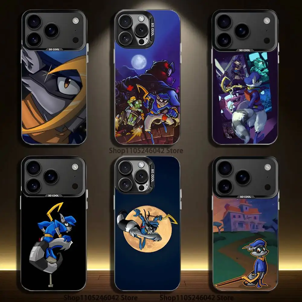 

Game Sly C-Cooper For iPhone 17,16,15,14,13,12,11,Mini,Pro,E,SE4,XS,MAX Black Shockproof Candy Matte Cover